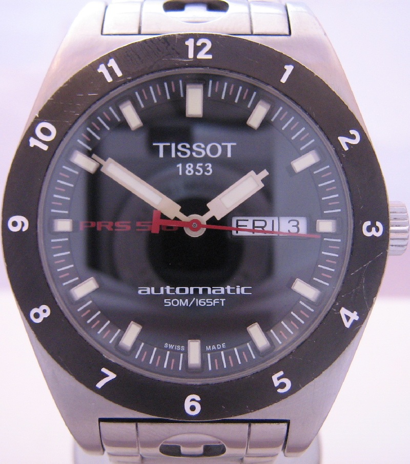 Tissot PRS 516 Automatic, Black Dial With Steel Bracelet