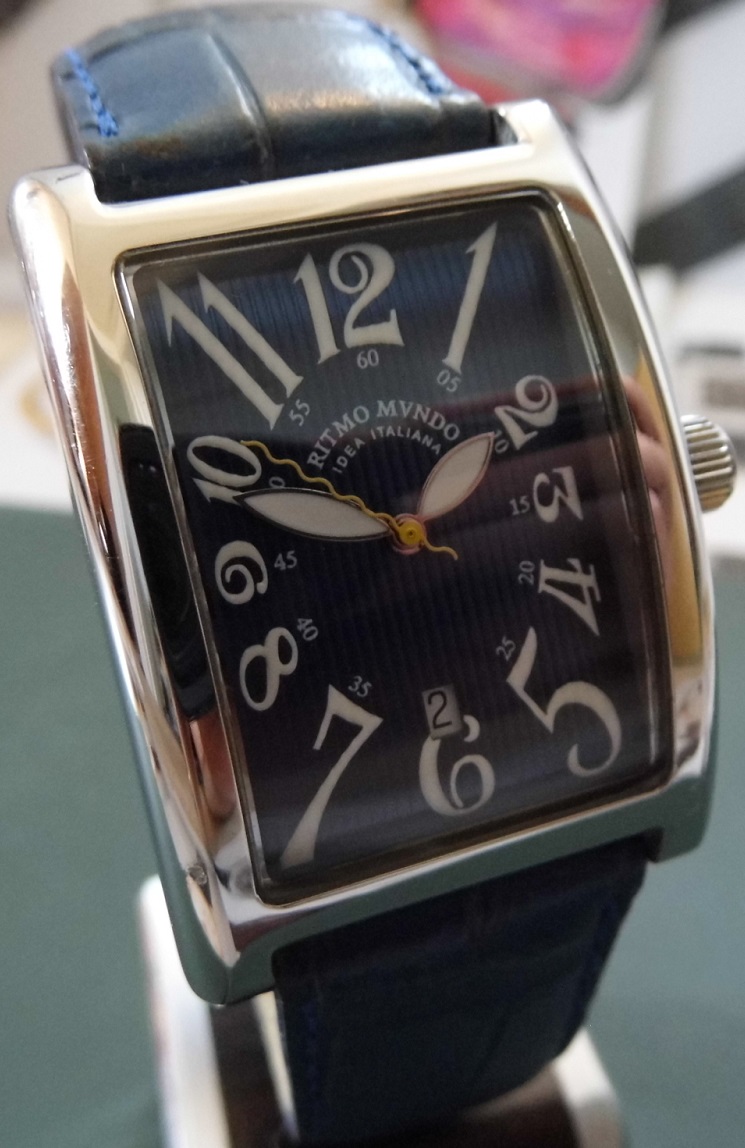 Ritmo Mvndo Piccolo Data, Blue Dial, Leather Strap