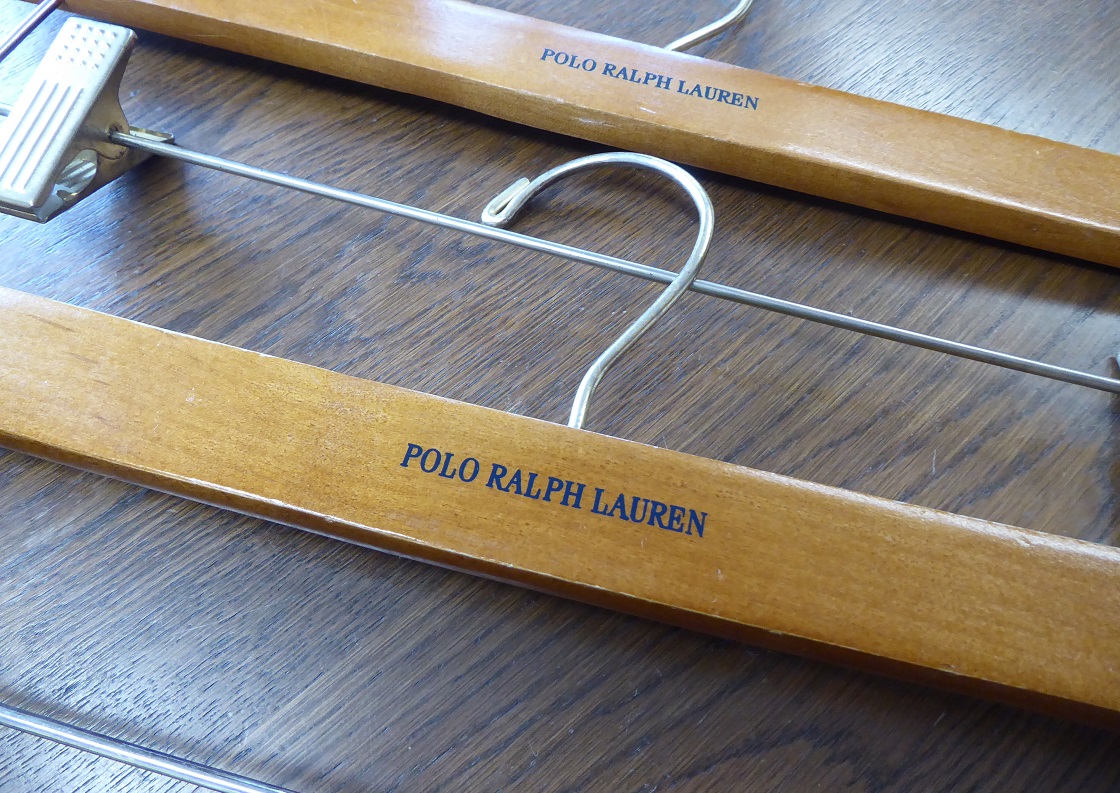2 Ralph Lauren Wooden Clothes Hangers