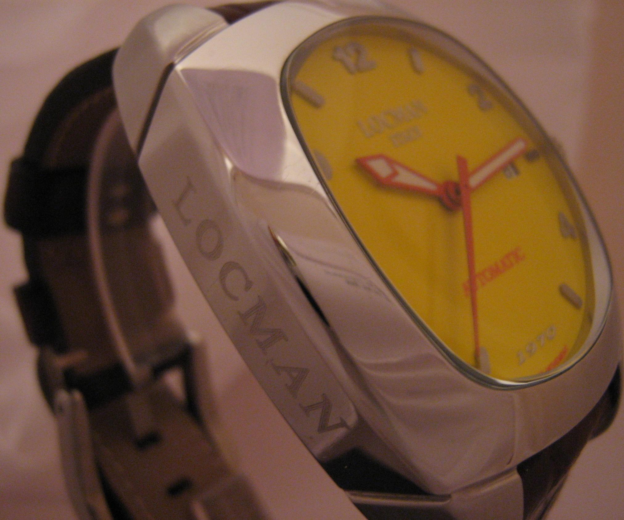 Locman 1970 Automatic Watch, Yellow Dial With Leather Strap