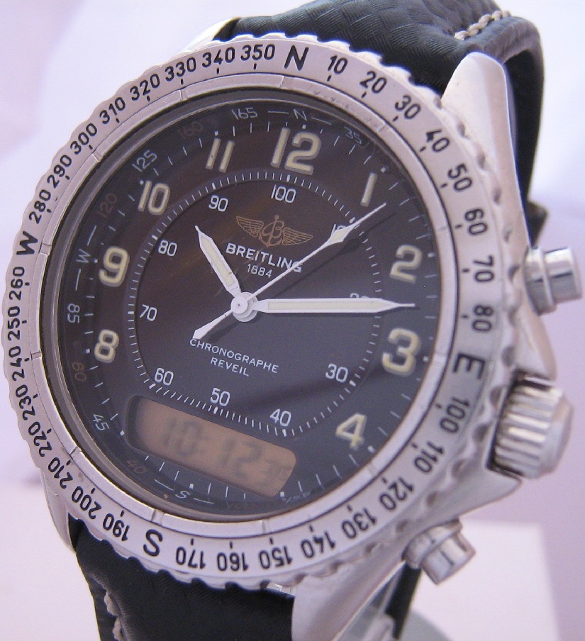 Breitling Intruder Reveil, Black Dial With Stainless Steel Bracelet