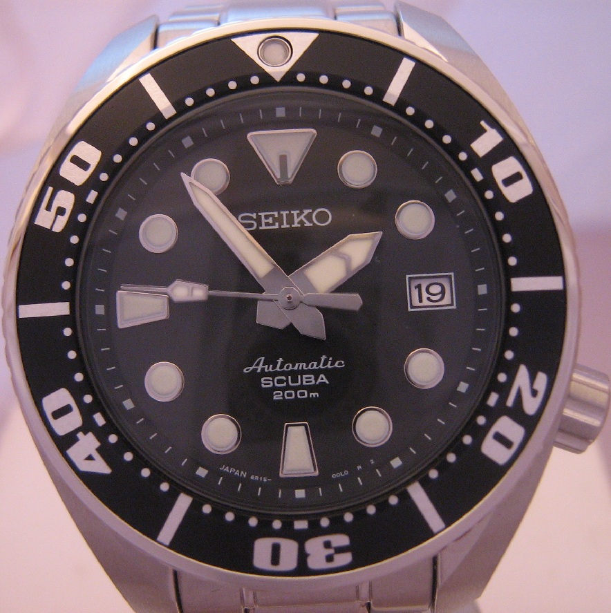 Seiko Scuba Prospex Sumo, Black Dial, Steel Bracelet