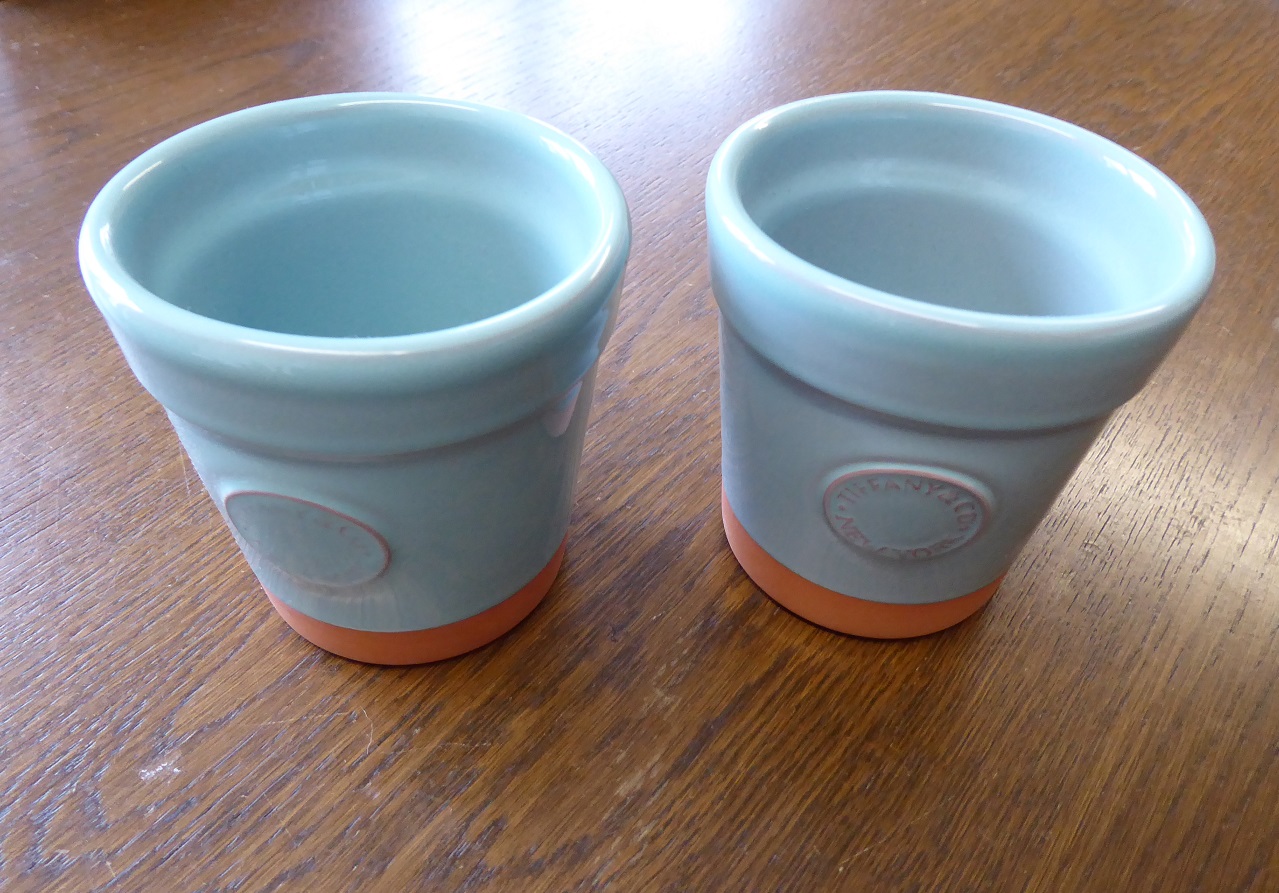 2 Small Tiffany & Co Terra-Cotta Pots