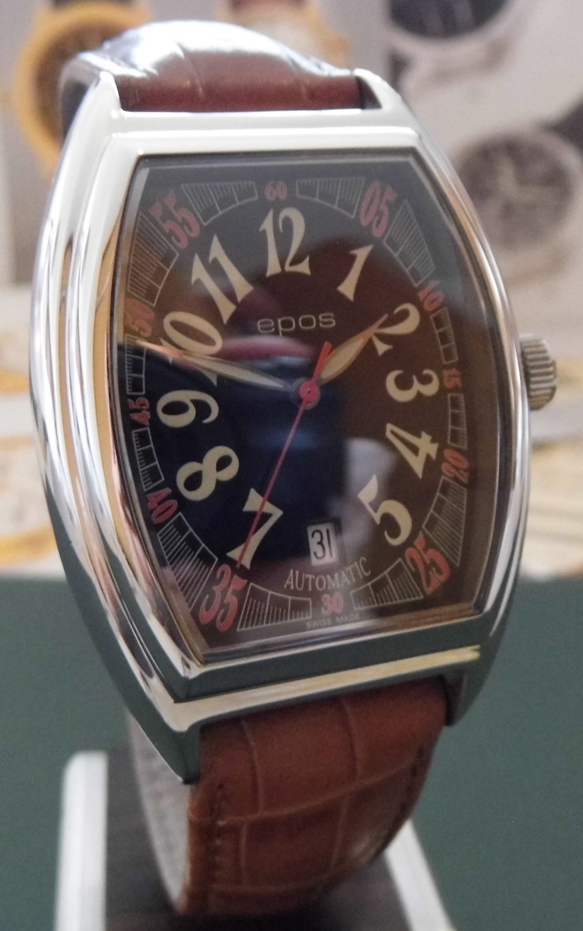 Epos Elegance Automatic, Black Dial, Leather Strap