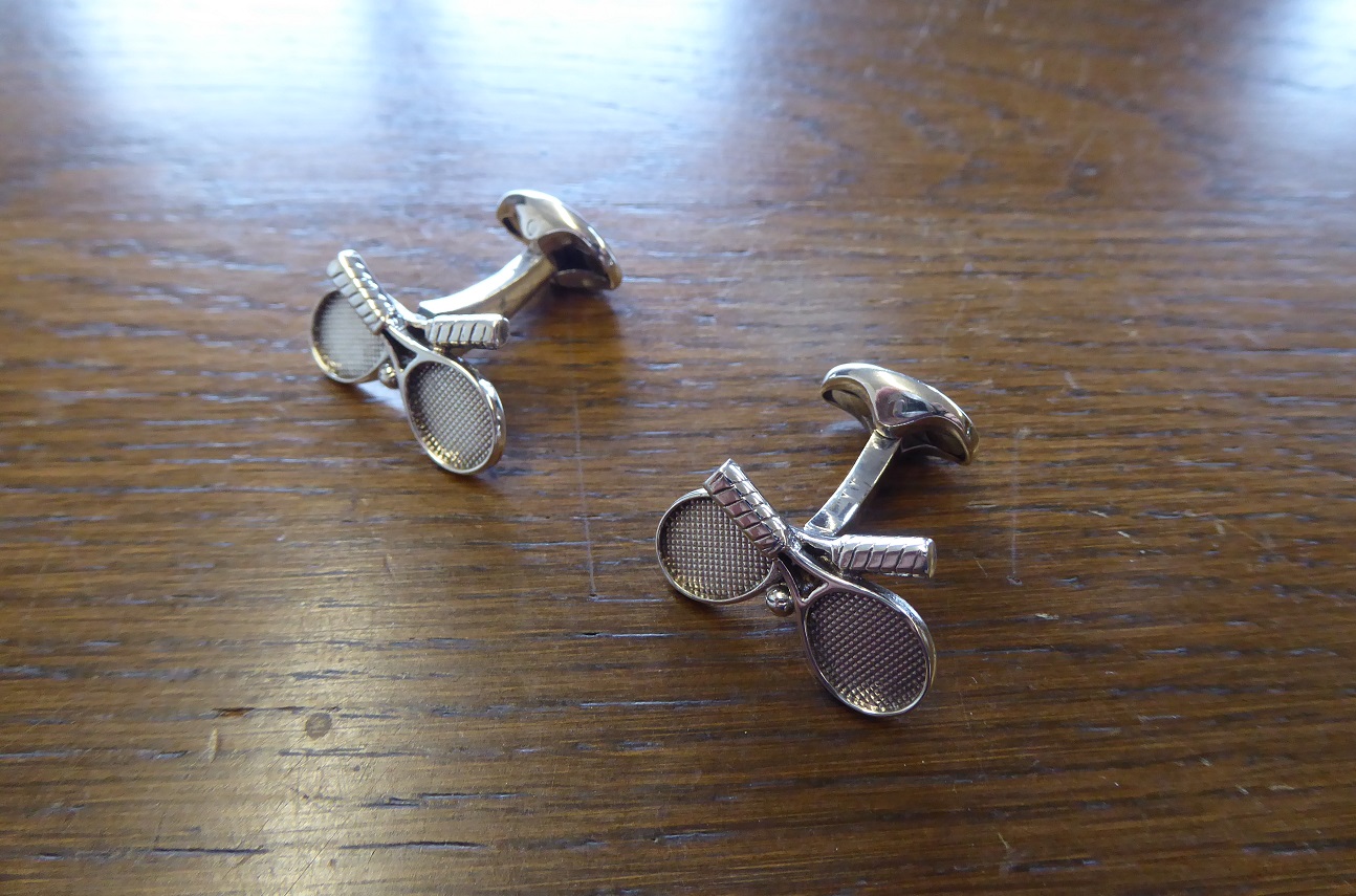 Ralph Lauren Sterling Silver Tennis Racket Cufflinks