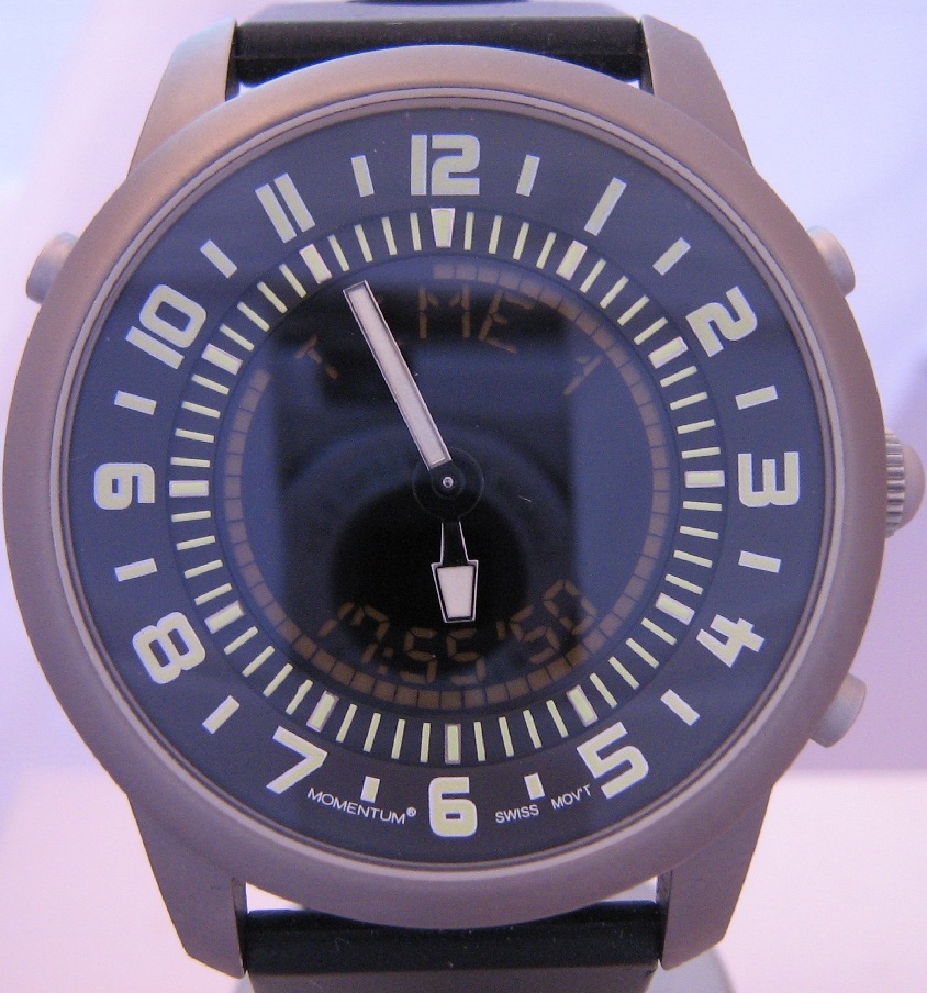 Momentum F3 Chronologic, Black Dial With Rubber Strap