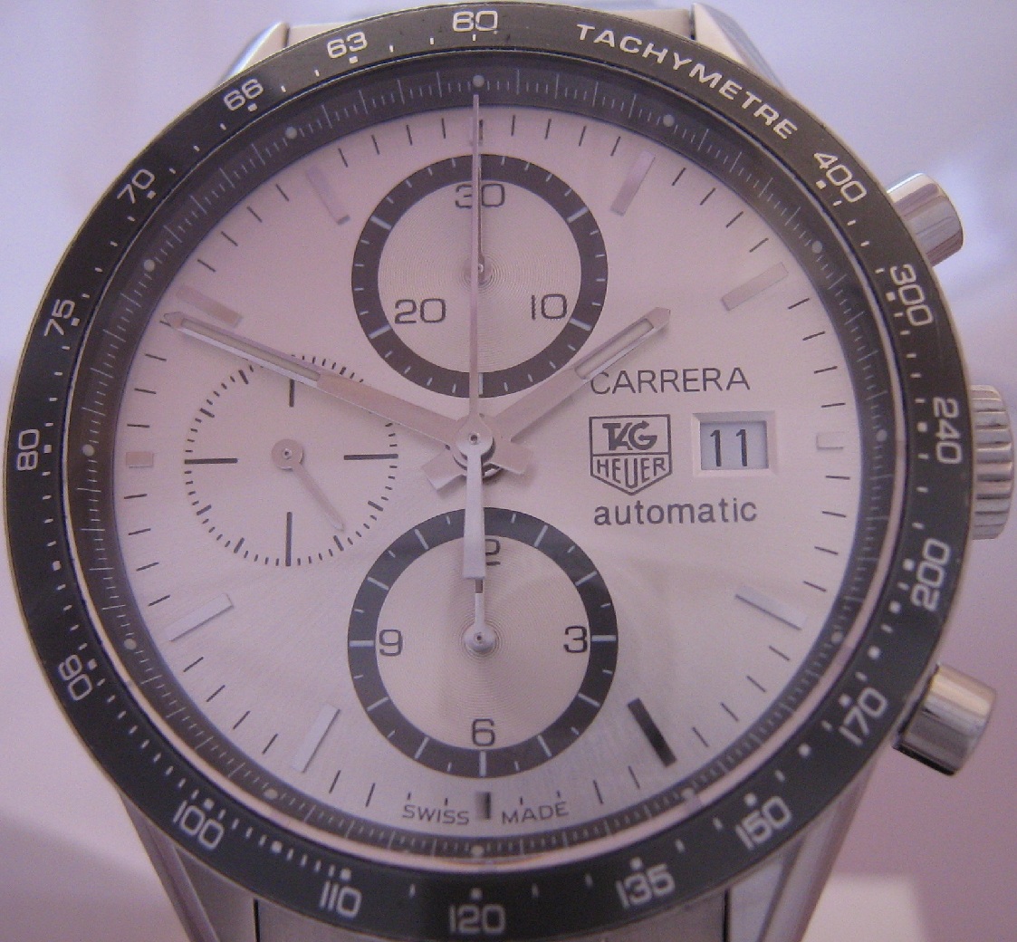 Tag Heuer Carrera Chronograph, Silver Dial With Stainless Steel Bracelet