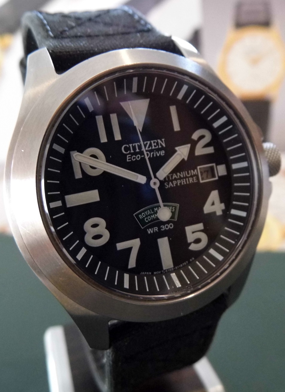 Citizen Royal Marines Commando Eco Drive, Black Dial, Black Strap