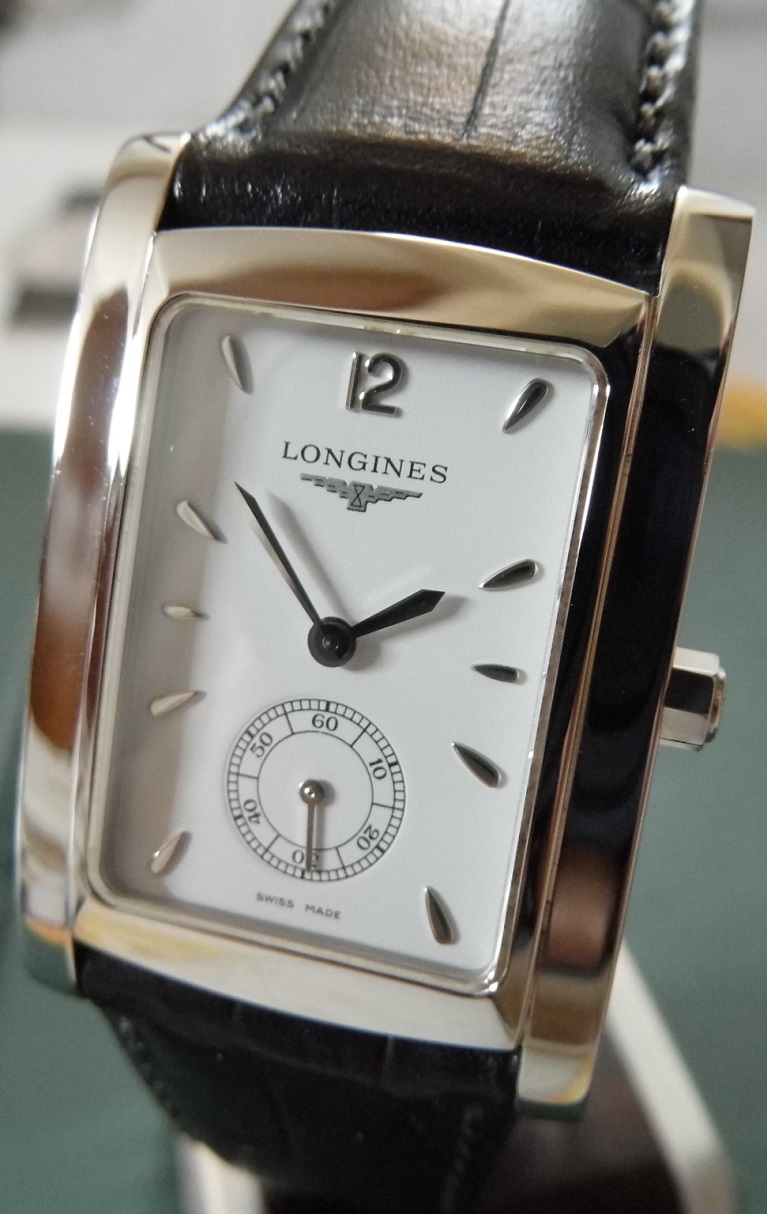 Longines Dolce Vita, White Dial, Black Leather Strap