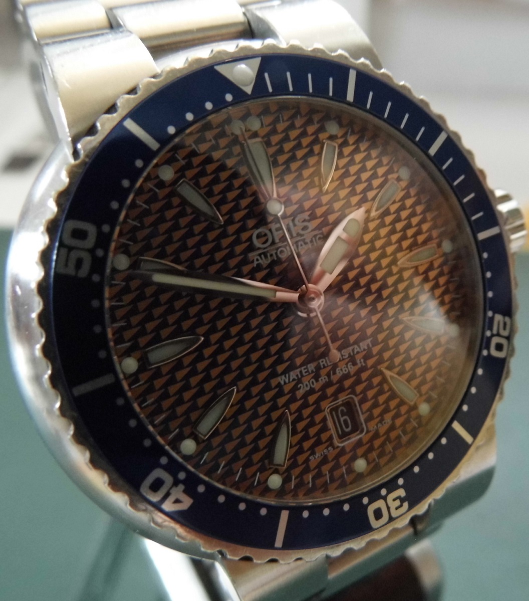 Oris TT1 Divers Watch, Blue/Bronze Dial, Stainless Steel Bracelet