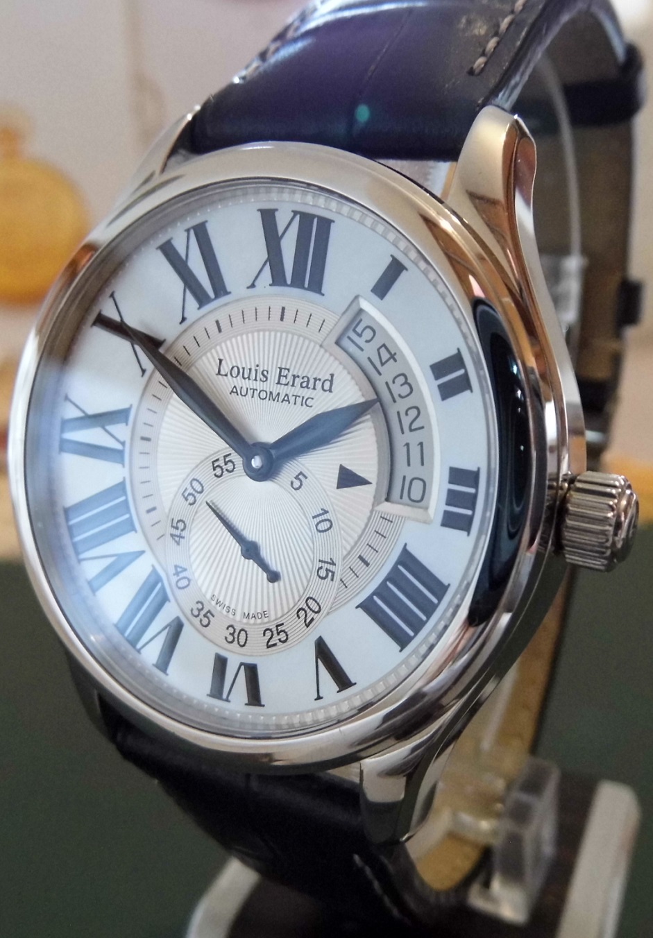 Louis Erard Les Asymetriques Small Seconds, MOP Dial, Strap
