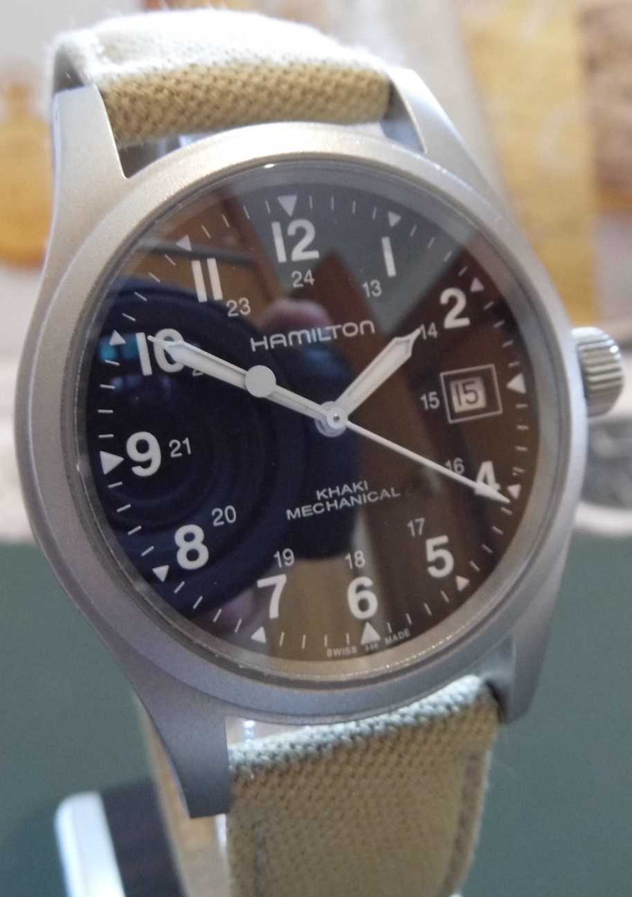 Hamilton Khaki Mechanical, Black Dial, Canvas Strap 