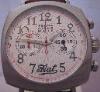 TCM Fiat Football Chronograph, White Dial With Leather Strap