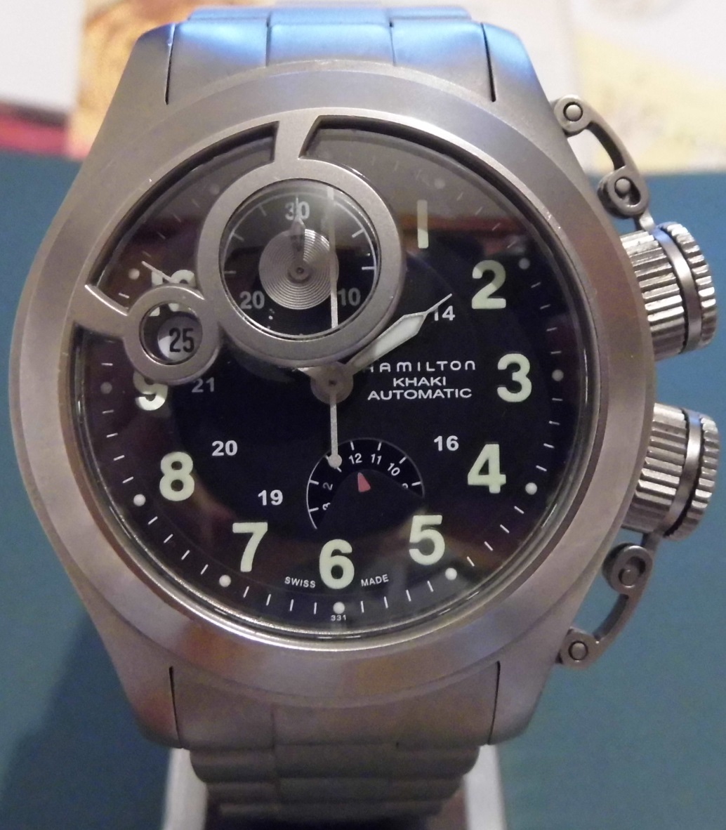 Hamilton Khaki Frogman Chronograph, Black Dial, Bracelet & Strap