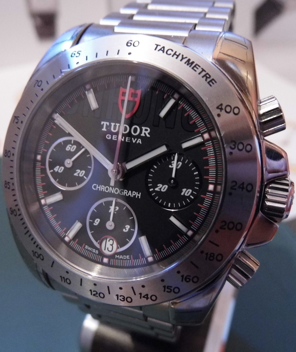 Tudor Sport Chronograph, Black Dial, Steel Bracelet