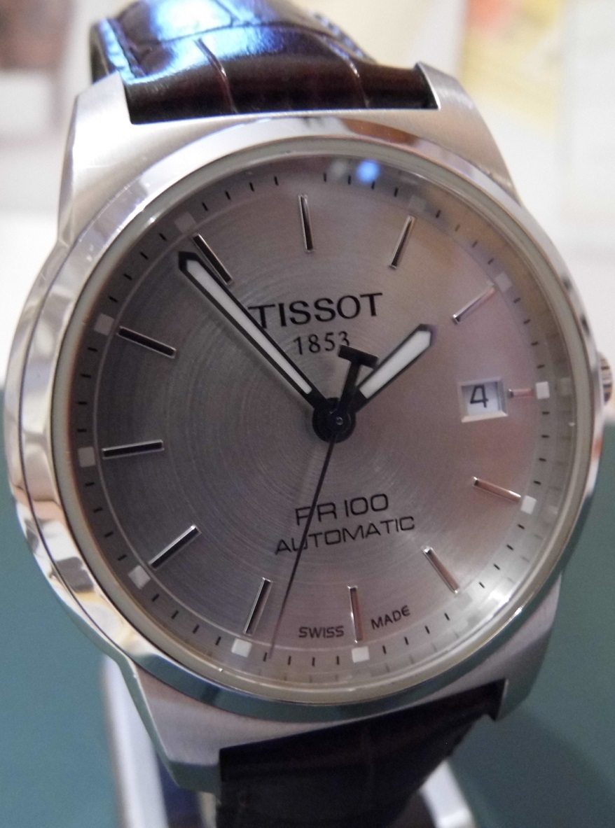 Tissot PR100 Automatic, Silver Dial, Brown Strap