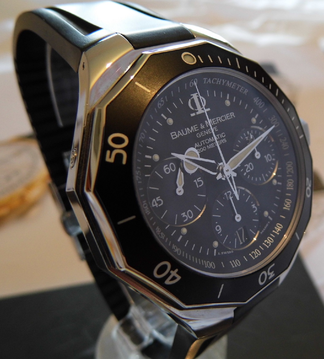 Baume & Mercier Riviera Automatic Chronograph, Black, Dial, Rubber Strap