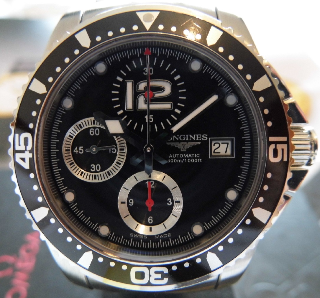 Longines Hydroconquest Automatic Chronograph, Black Dial, Bracelet