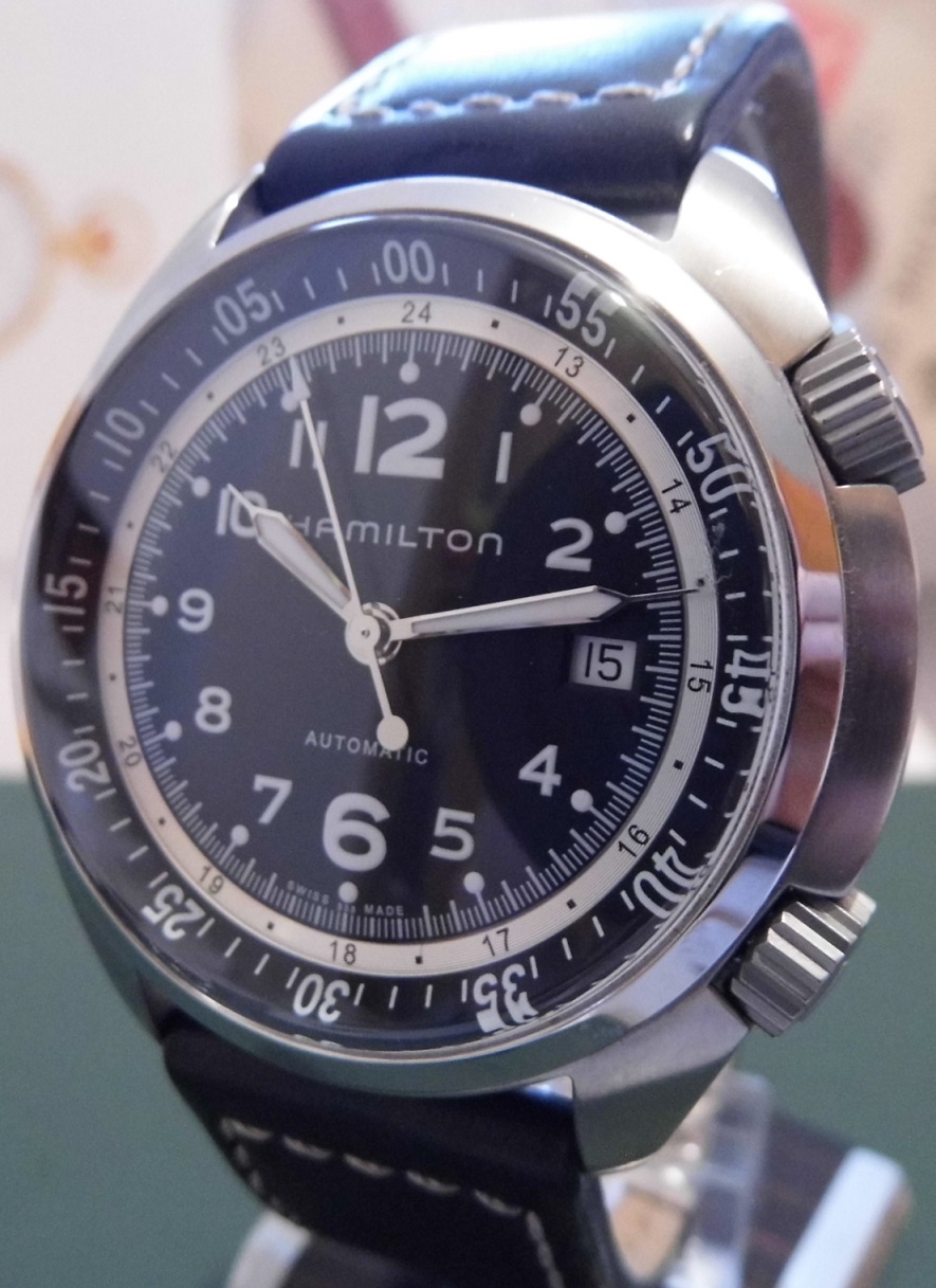 Hamilton Khaki Pilot Pioneer Auto, Black Dial, Leather Strap 