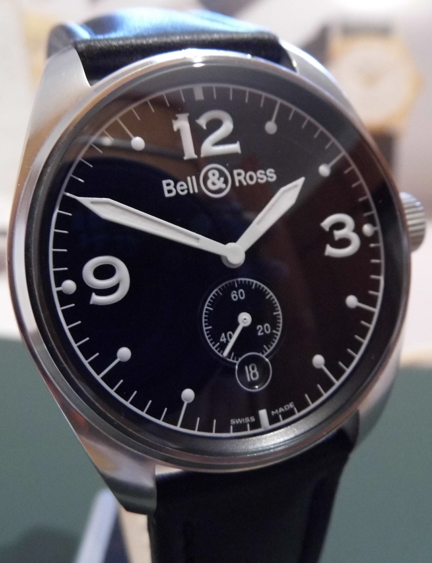 Bell & Ross Vintage 123, Black Dial, Leather Strap