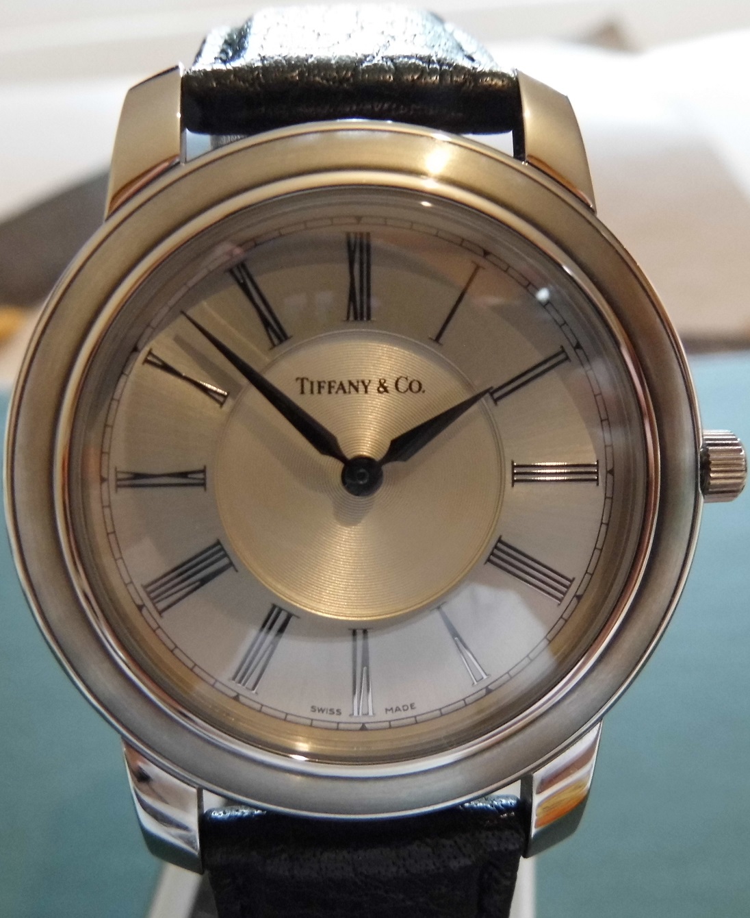 Tiffany Grand Resonator, Silver Dial, Black Leather Strap