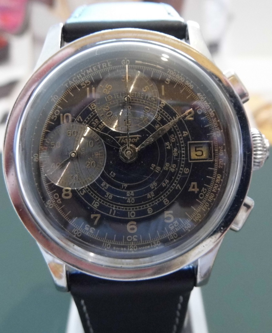 Tissot Janiero Ltd Edition Chronograph, Black Dial, Leather Strap