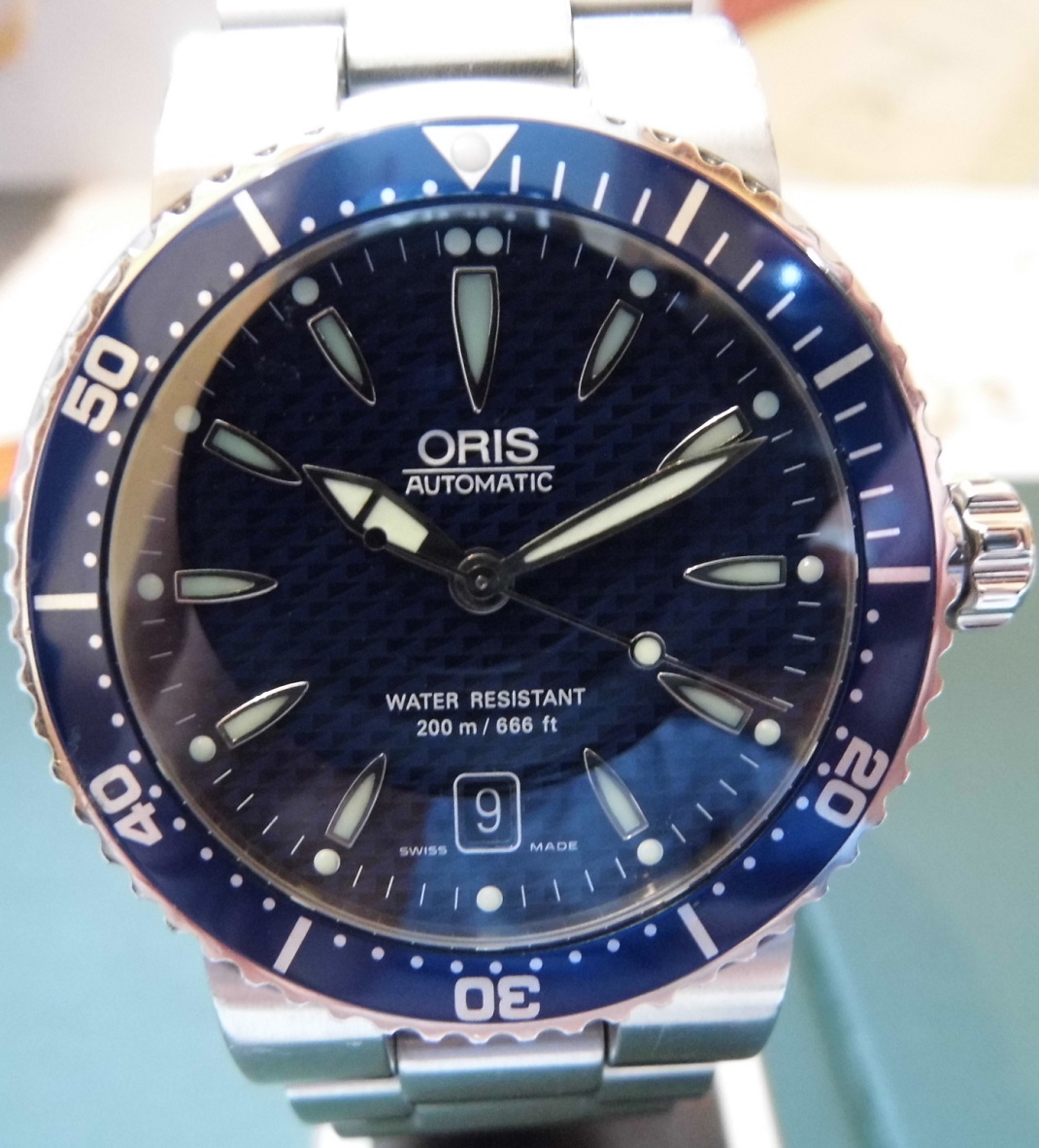 Oris TT1 Divers Watch, Blue Dial With Stainless Steel Bracelet