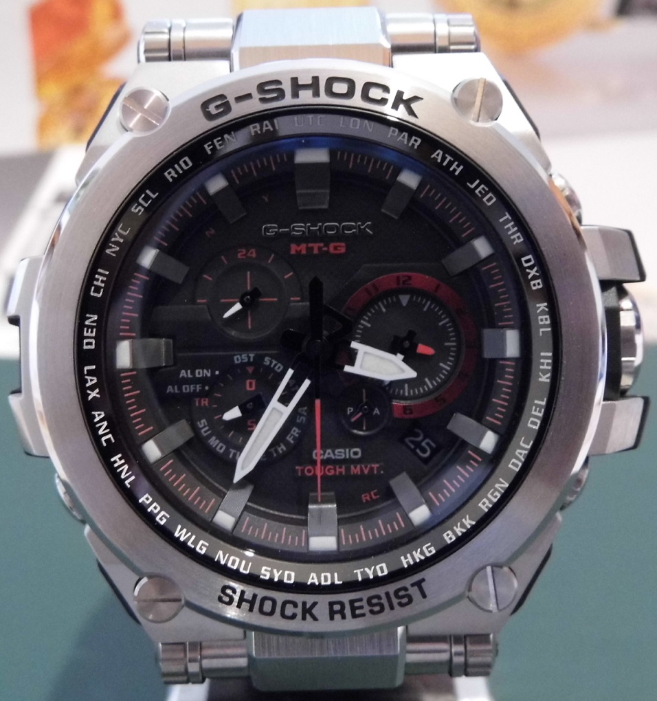 Casio G Shock MTGS1000D, Black Dial, Steel Bracelet