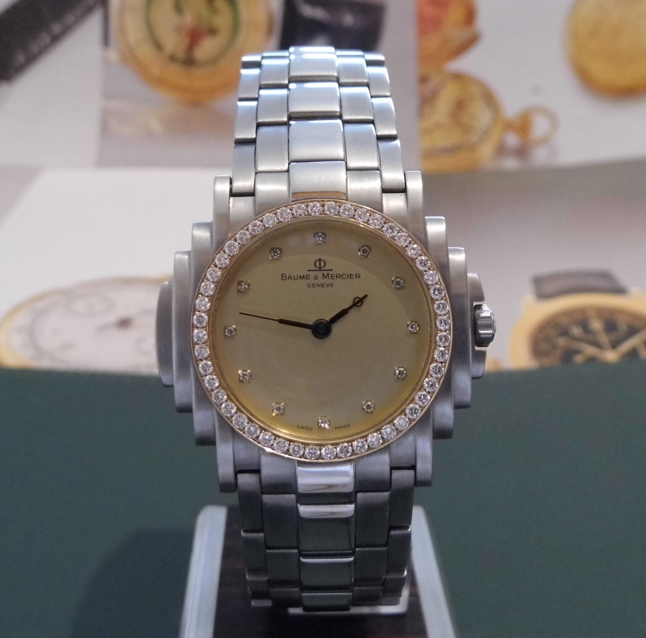 Baume & Mercier Shogun Diamonds, Gold Dial, Bracelet