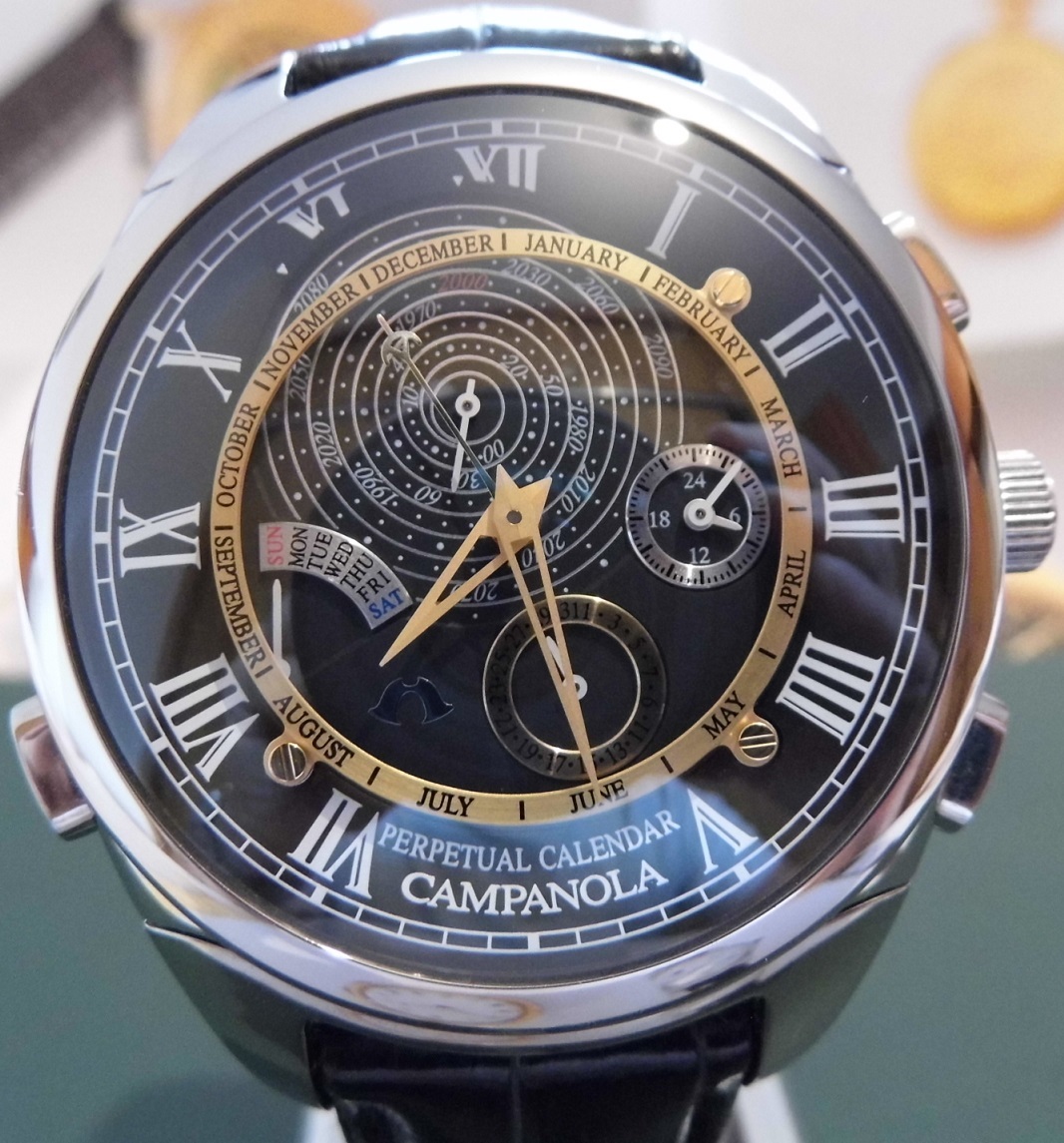 Citizen Campanola Perpetual Calendar, Black Dial, Leather Strap