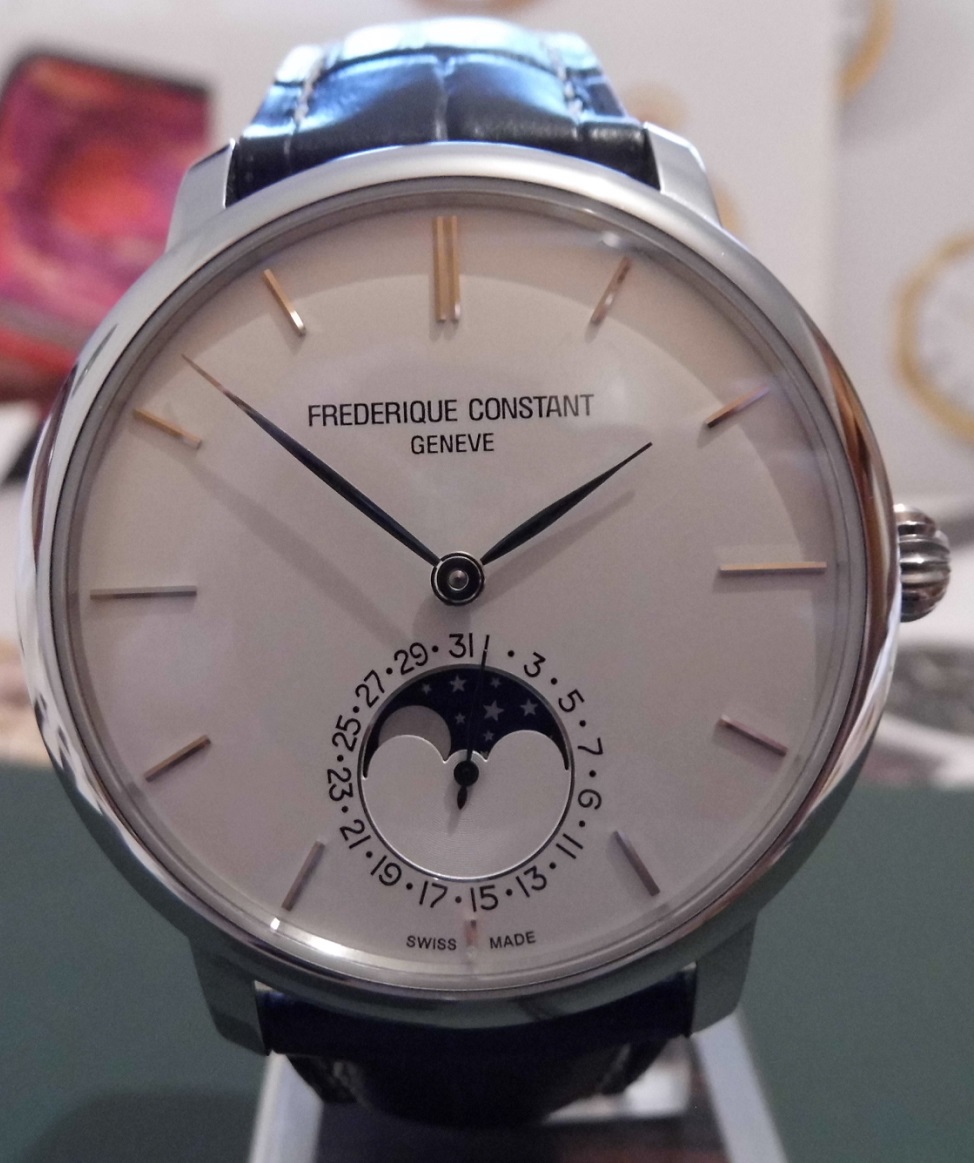 Frederique Constant Slimline Moonphase, White dial, strap & braclelet