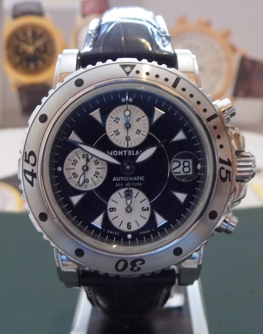 Montblanc Meisterstuck Sport Chronograph, Black Dial, Leather Strap