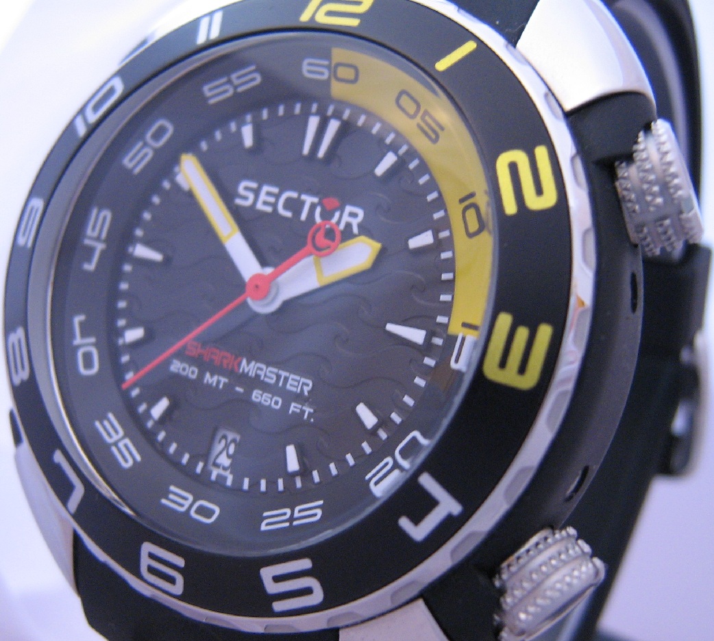 Sector Sharkmaster Divers Watch, Black Dial With Rubber Strap