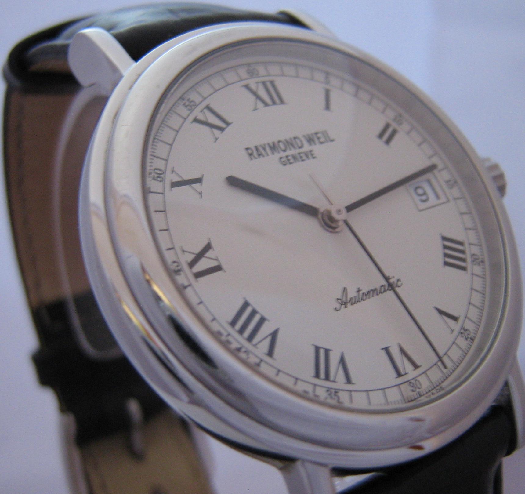 Raymond Weil Tradition Watch, White Dial With Leather Strap