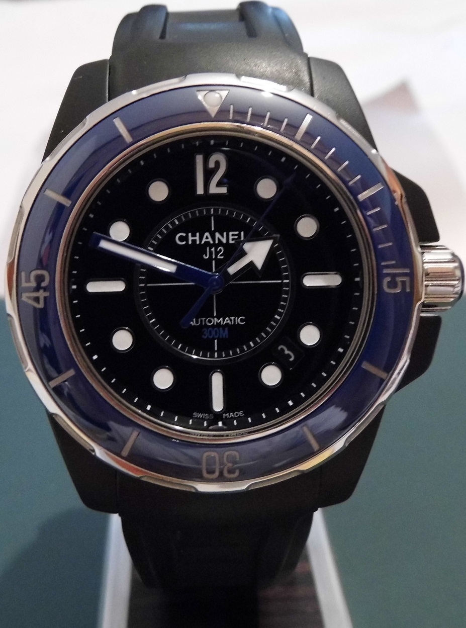 Chanel J12 Marine, Black Dial, Black Rubber Strap