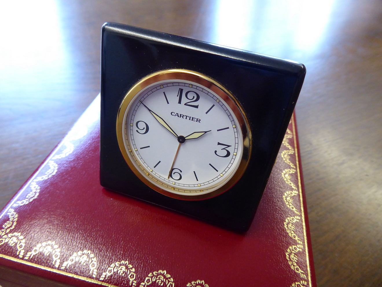 A Cartier Pasha Travel Alarm Clock