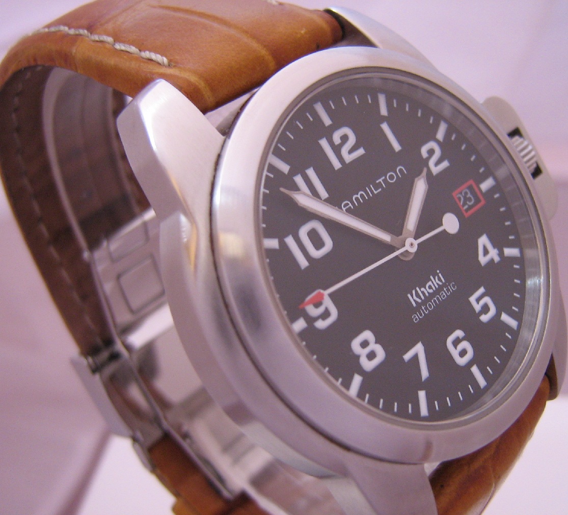 Hamilton Khaki Automatic, Black Dial With Leather Strap