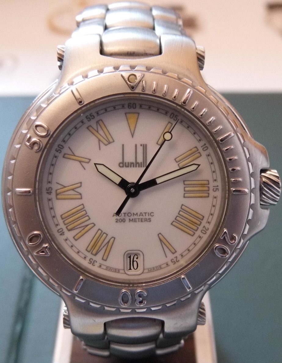 Alfred Dunhill Sport Diver, White Dial, Steel Bracelet