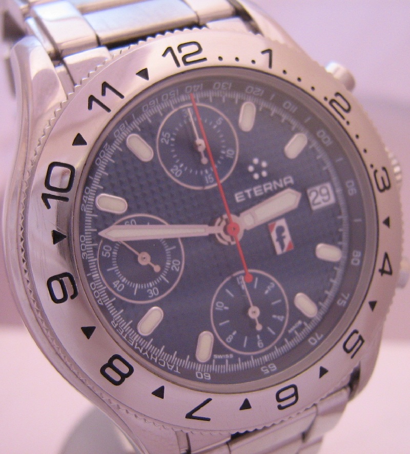 Eterna Pininfarina Chronograph, Blue Dial, Steel Bracelet