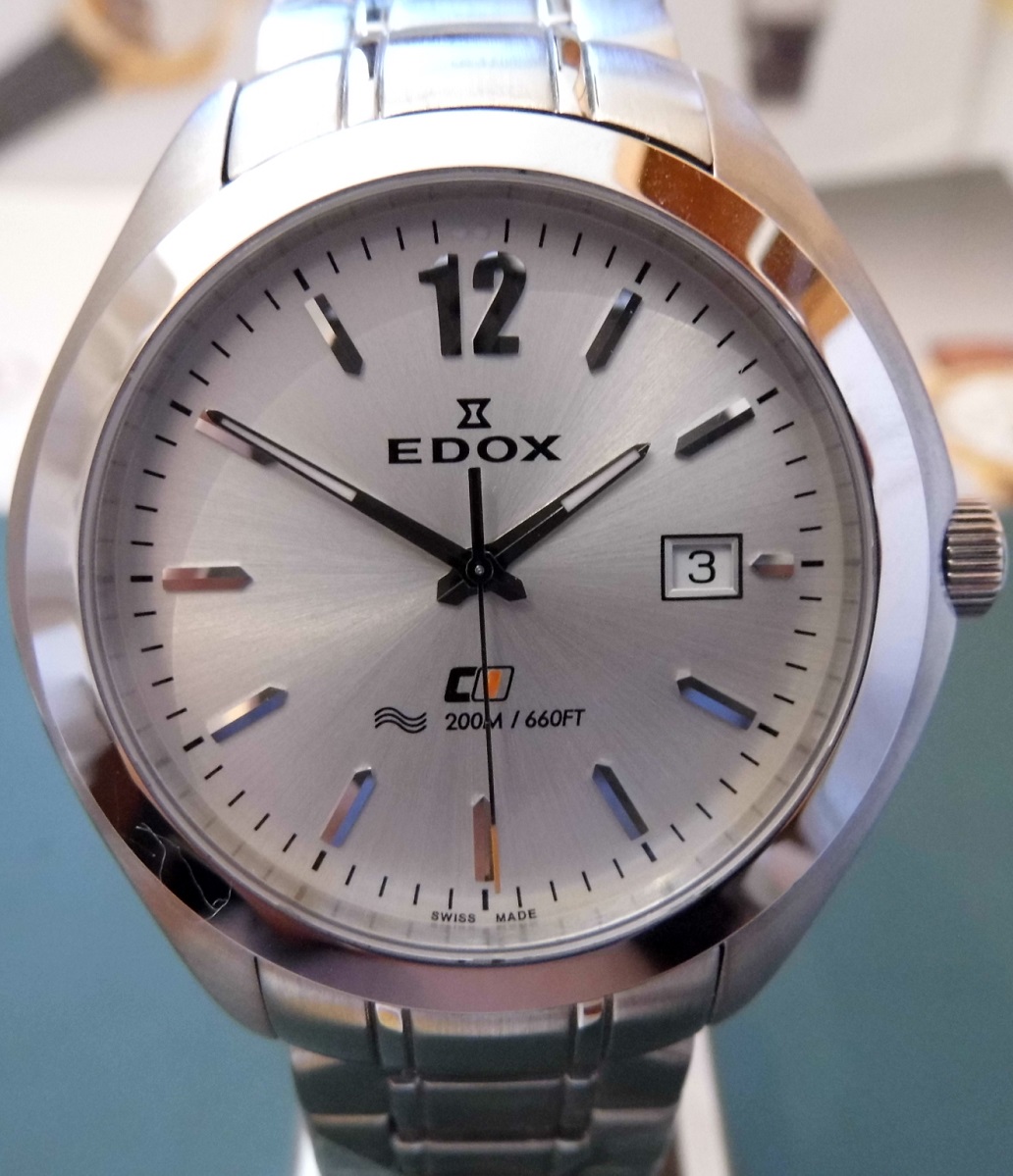 Edox C1 Quartz, Silver Dial, Bracelet