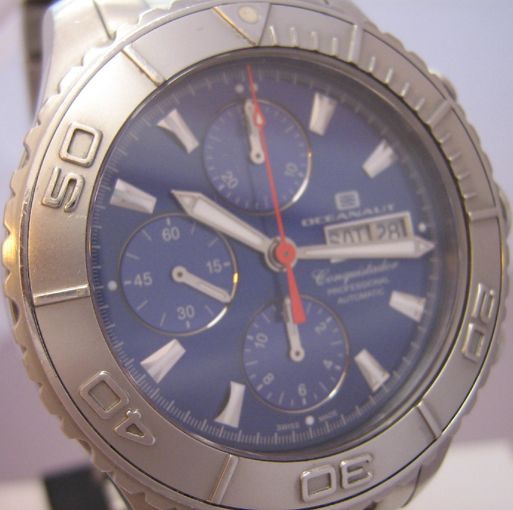 Oceanaut Conquistador Chronograph, Blue Dial, Stainless Steel Bracelet