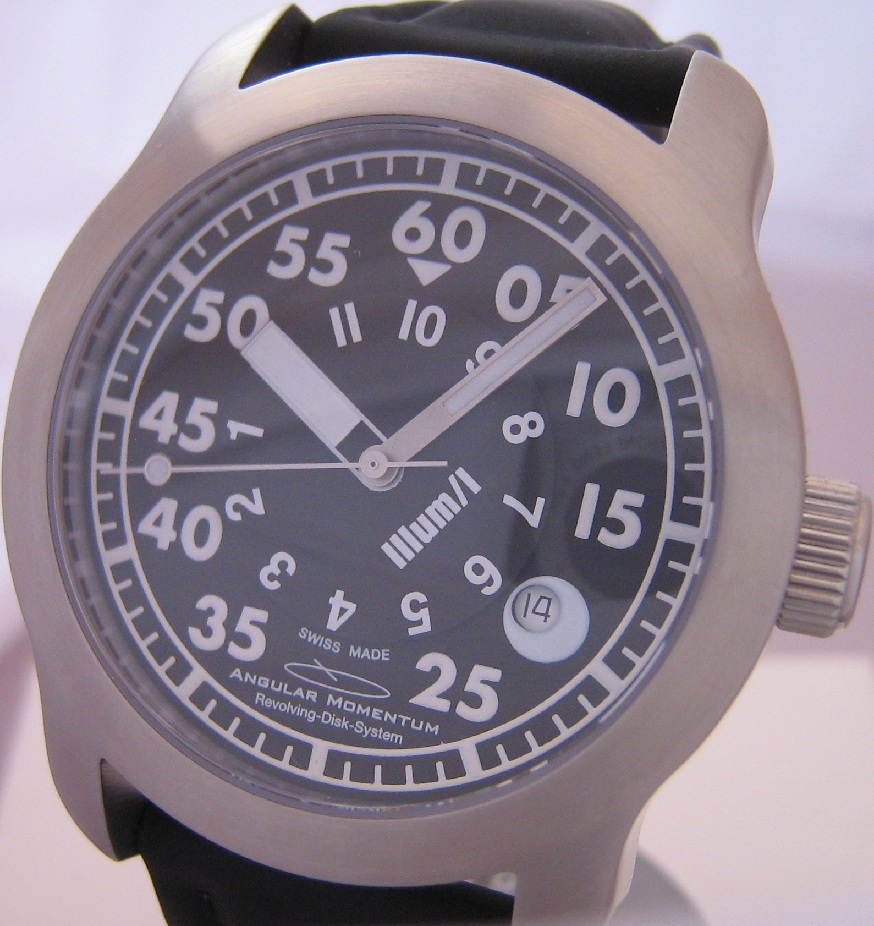 Angular Momentum Illum I Divers Watch, Black Dial With Rubber Strap