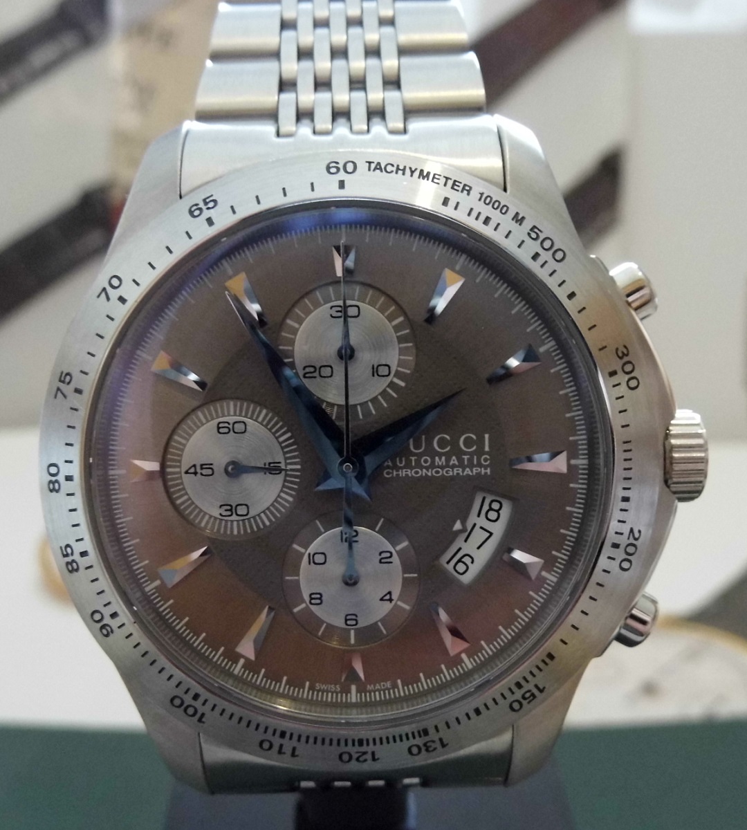 Gucci G-Timeless Automatic Chronograph, Brown/Bronze Dial, Braclelet