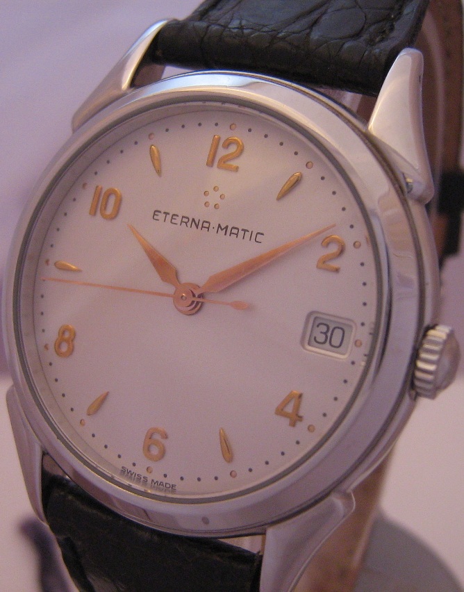 Eterna Les Historiques 1948, Silver Dial, Leather Strap