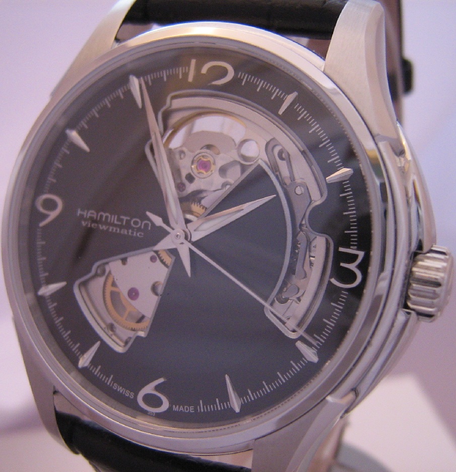 Hamilton Jazzmaster Open Heart Automatic, Black Dial, Leather Strap