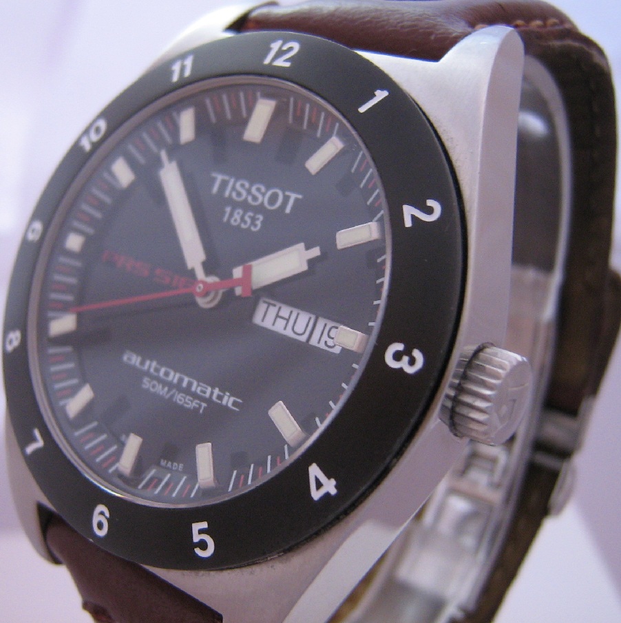Tissot PRS 516 Automatic, Black Dial With Leather Strap
