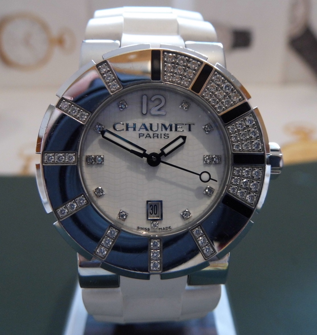 Chaumet Class One Diamonds, White Dial, Rubber Strap