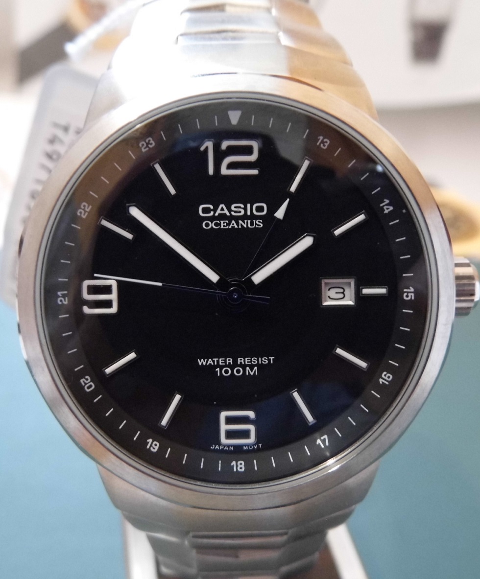 Casio Oceanus, Black Dial, Stainless Steel Bracelet