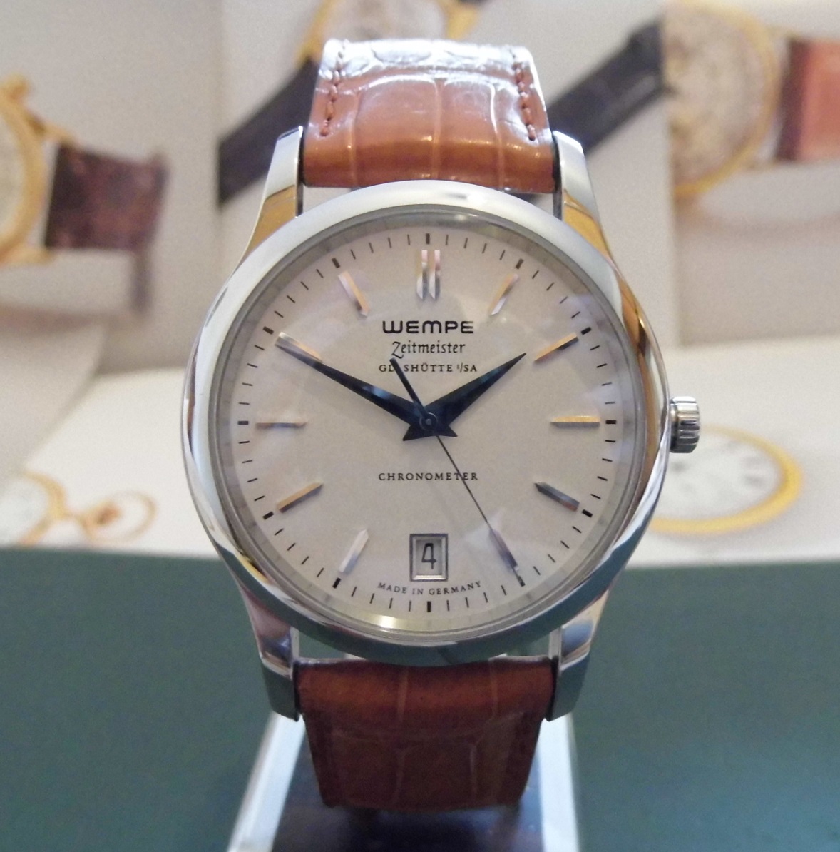Wempe Zeitmeister Chronometer, White Dial, Leather Strap