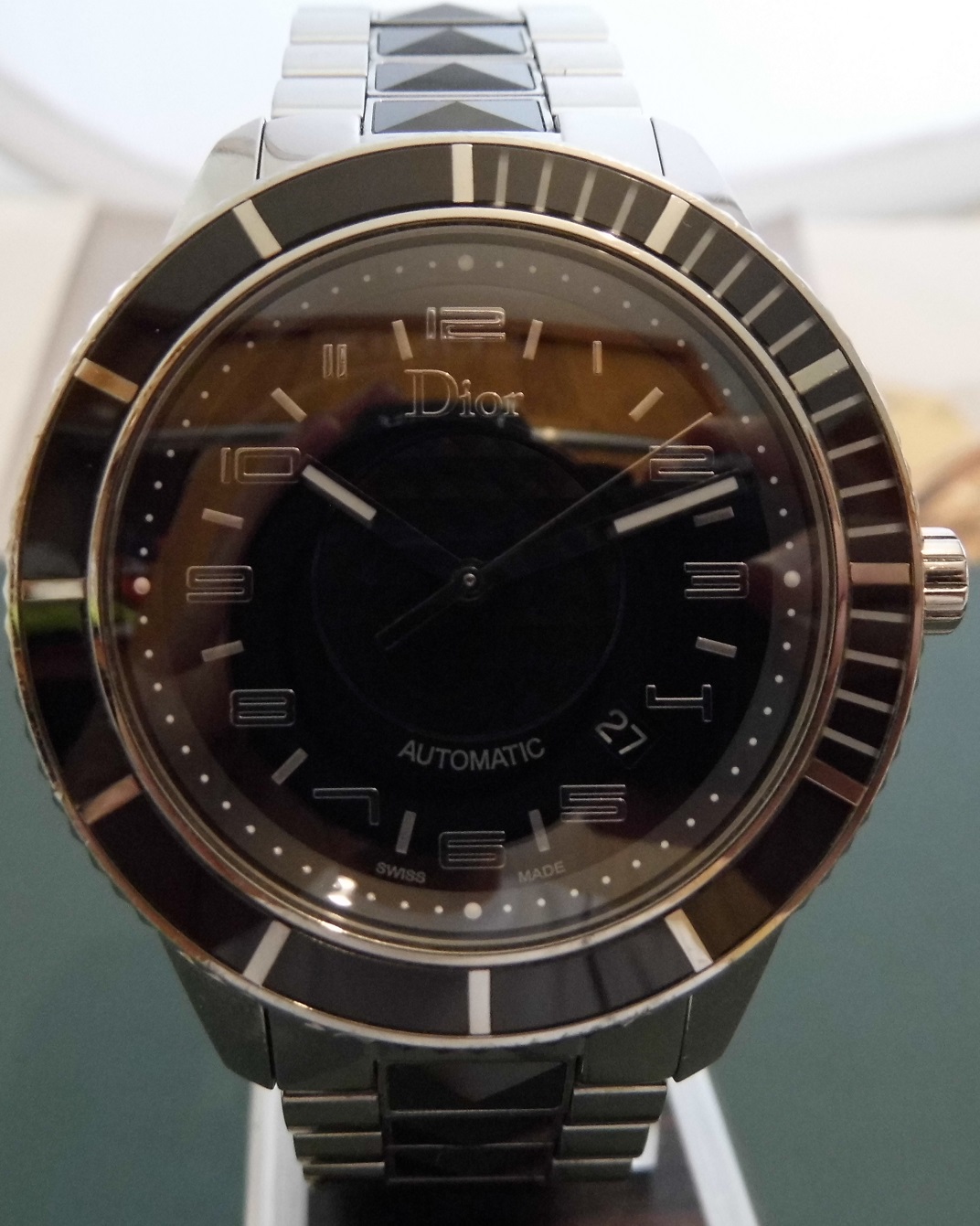 Dior Christal Automatic, Black Dial, Stainless Steel Bracelet